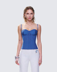 Shaelin Slate Mesh Corset Top