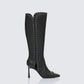 Shanaya Black Leather Whip Stitch Boot