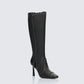 Shanaya Black Leather Whip Stitch Boot