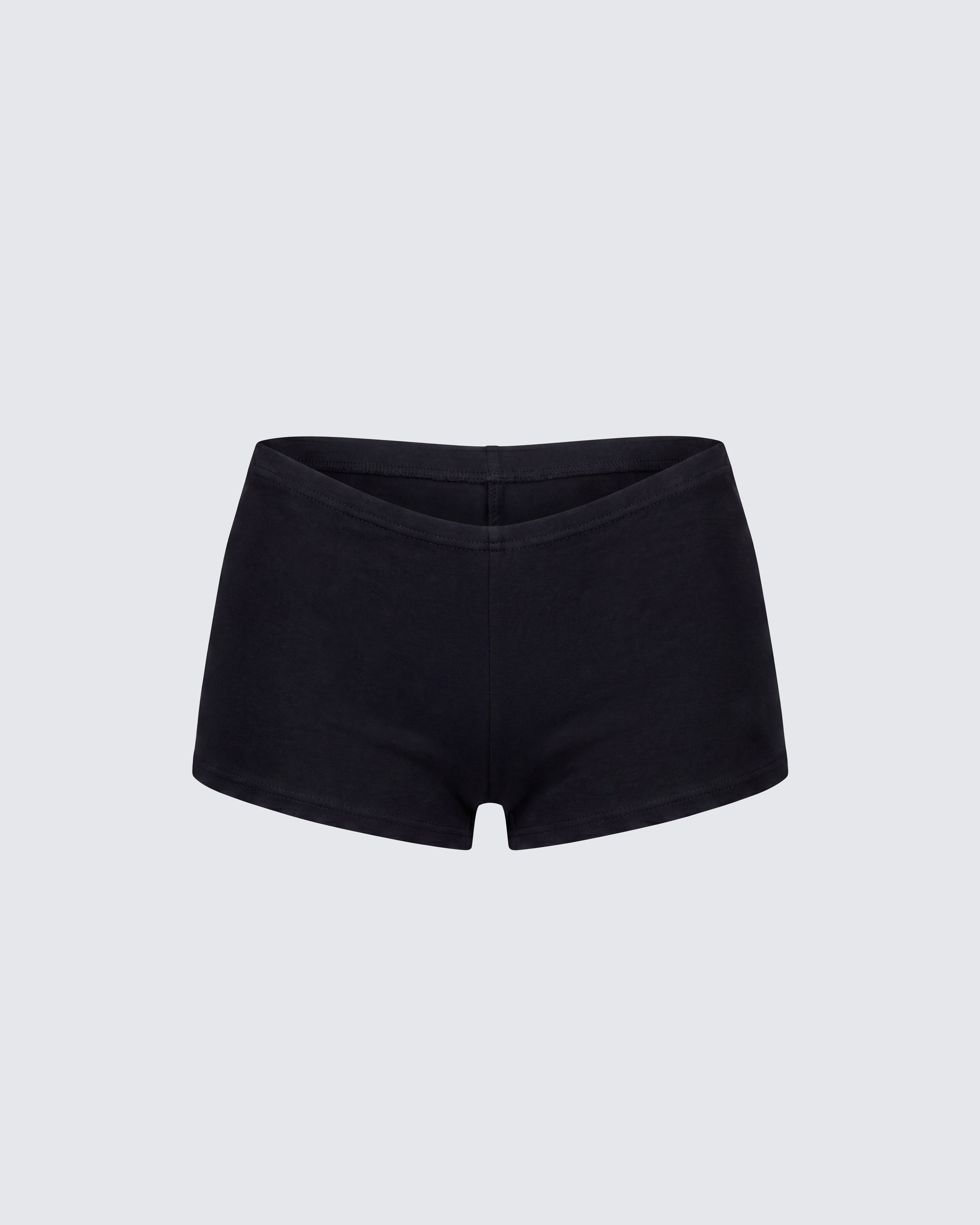 Black Micro Shorts - Low Rise Stretch Cotton – FINESSE