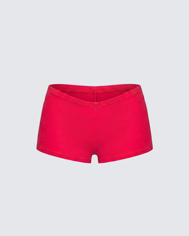 Shemoi Red Jersey Micro Shorts product front