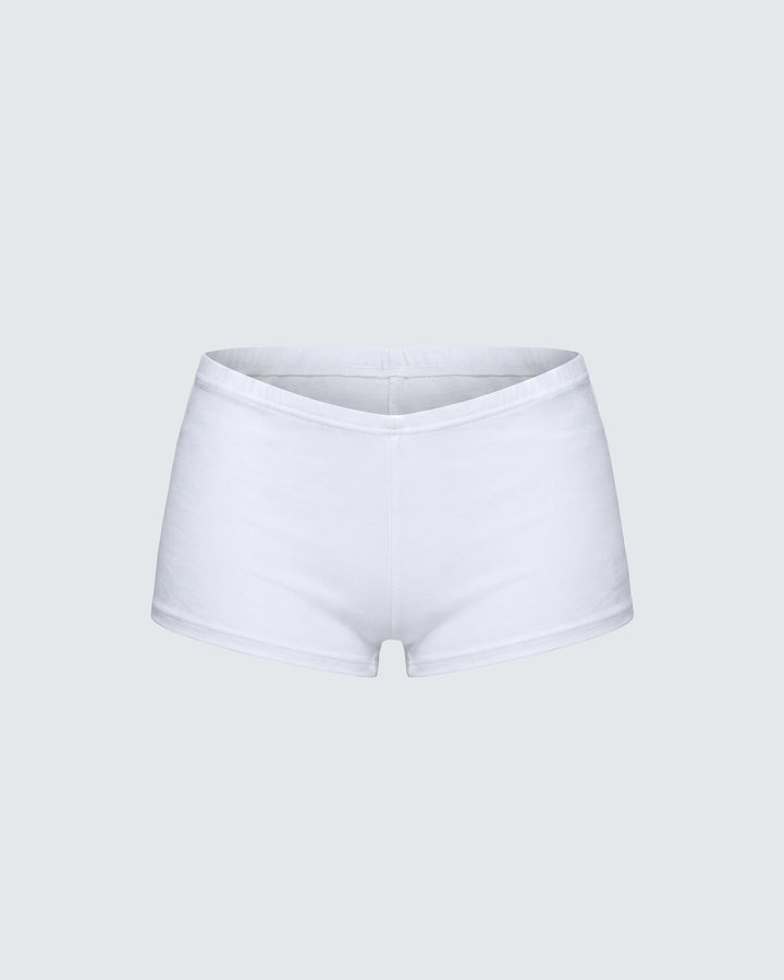 Shemoi White Jersey Micro Shorts product front