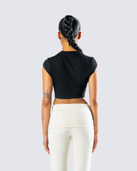 Shirin Black Pisces Rhinestone Top