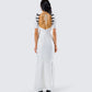 Sia White Puff Sleeve Maxi Dress