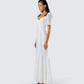 Sia White Puff Sleeve Maxi Dress