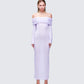 Sian Purple Knit Maxi Dress model front