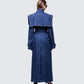 Women's blue cotton outerwear close-up detail – FINESSE