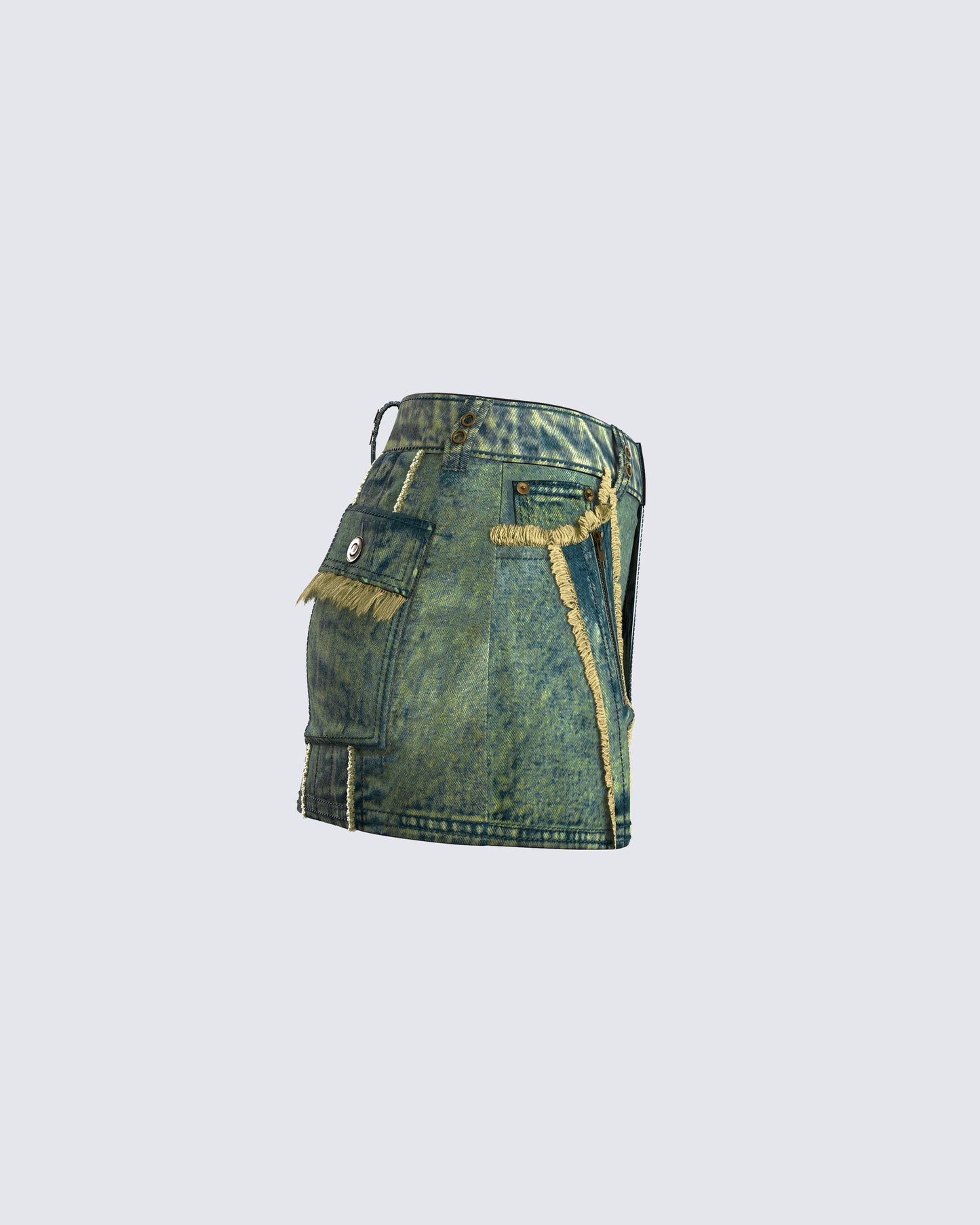 Sima Green Tint Denim Mini Skirt