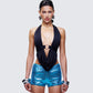 Simmi Black Halter Drape Top