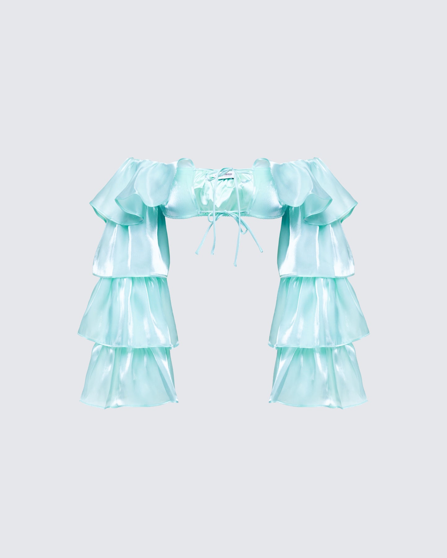 Skipper Green Ruffle Sleeve Crop Top product front