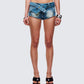 Sol Blue Belted Mini Denim Short