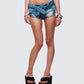 Sol Blue Belted Mini Denim Short