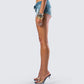 Sol Blue Belted Mini Denim Short