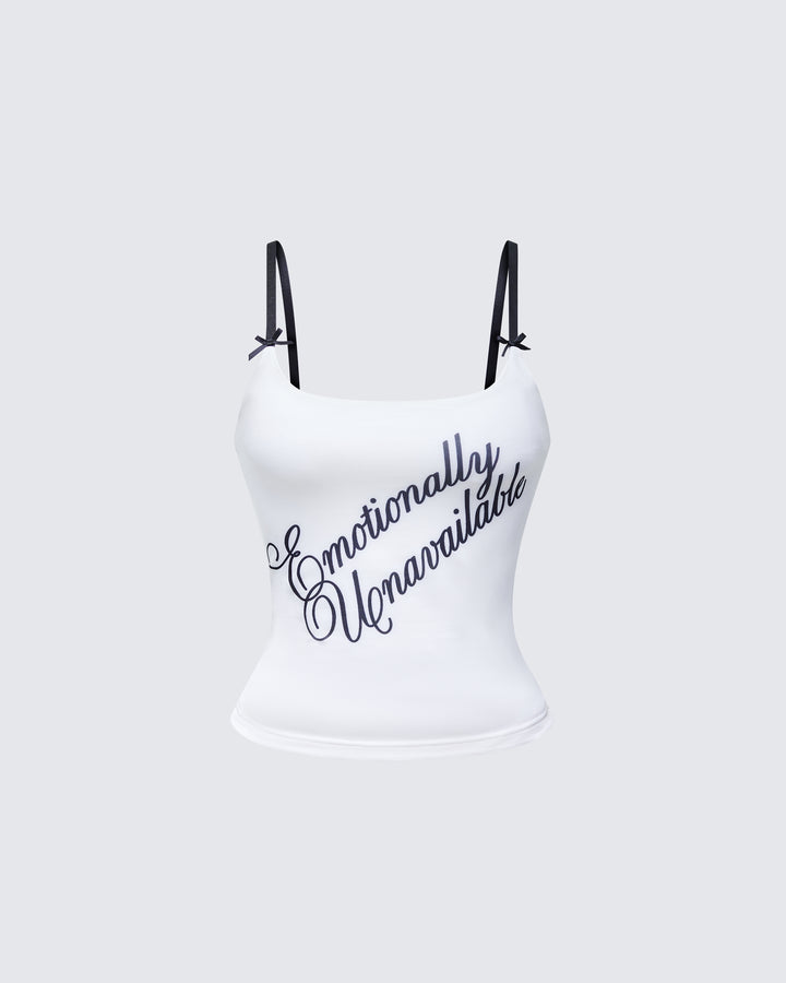 Solaris White Bow Strap Cami Top product front