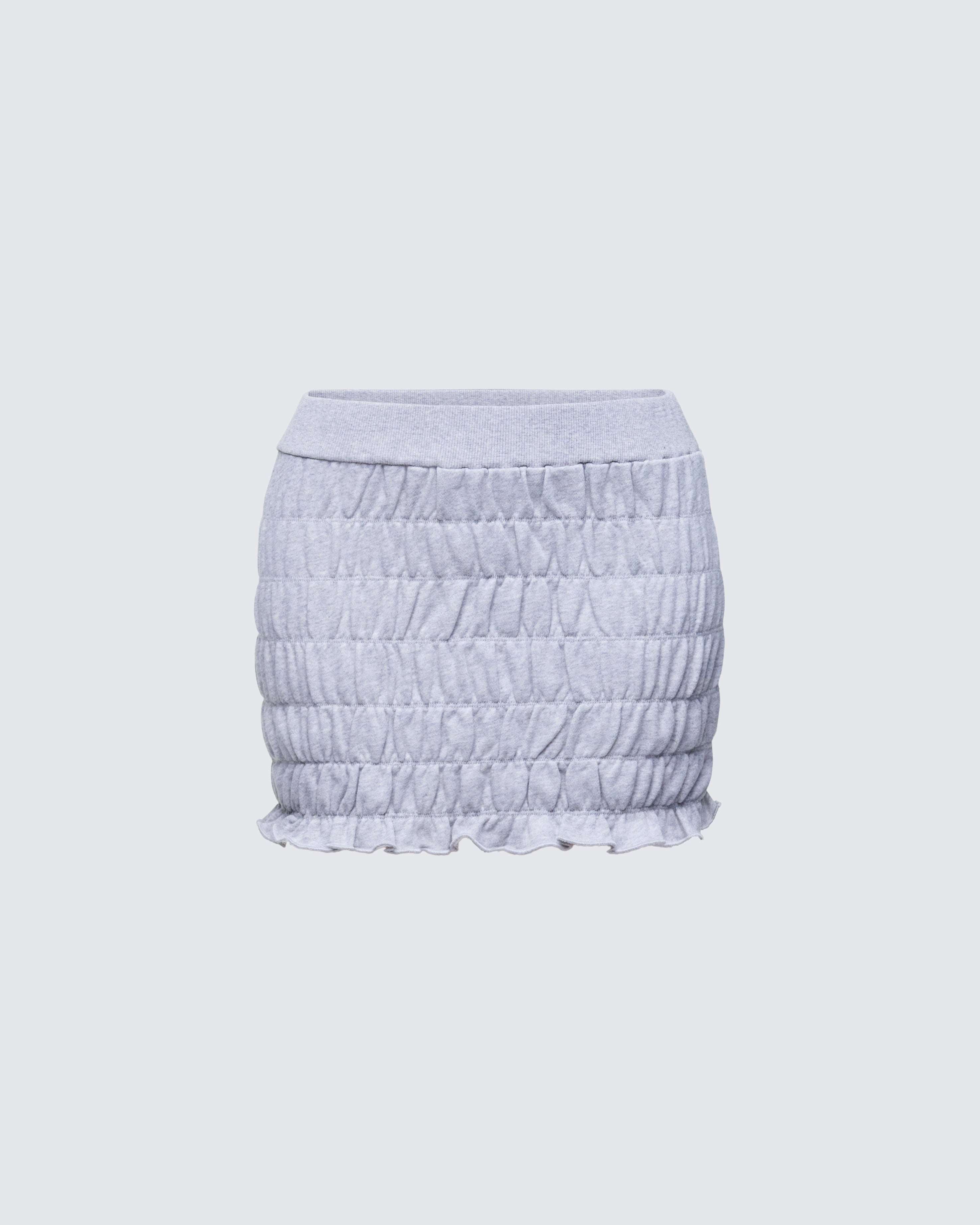 Grey Cotton Mini Shorts - Fitted Pull-On – FINESSE