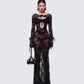 Women's black maxi dress styled on model – FINESSE