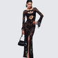 Women's black maxi dress front view – FINESSE