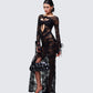 Women's black maxi dress alternate angle – FINESSE