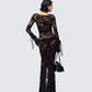 Women's black maxi dress alternate angle – FINESSE