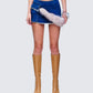Sophelle Distressed Acid Wash Denim Mini Skirt model front