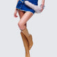 Sophelle Distressed Acid Wash Denim Mini Skirt