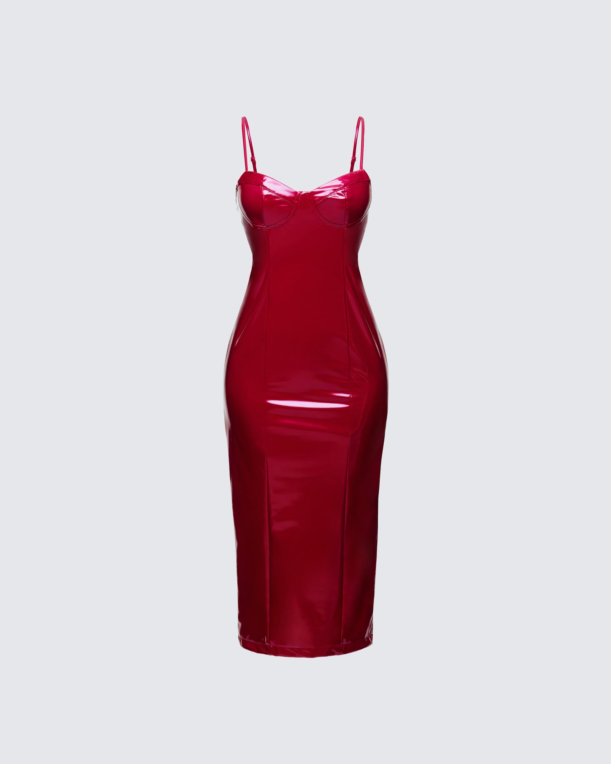 Burgundy Midi Dress - Shiny Bodycon Cocktail Dress 3X Burgundy Midi Dress - Shiny Bodycon Cocktail Dress 3X