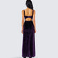 Stephanie Purple Velvet Maxi Dress