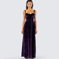 Stephanie Purple Velvet Maxi Dress