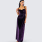 Stephanie Purple Velvet Maxi Dress