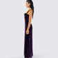 Stephanie Purple Velvet Maxi Dress