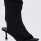 Stormi Black Faux Suede Open Toe Slouch Boots