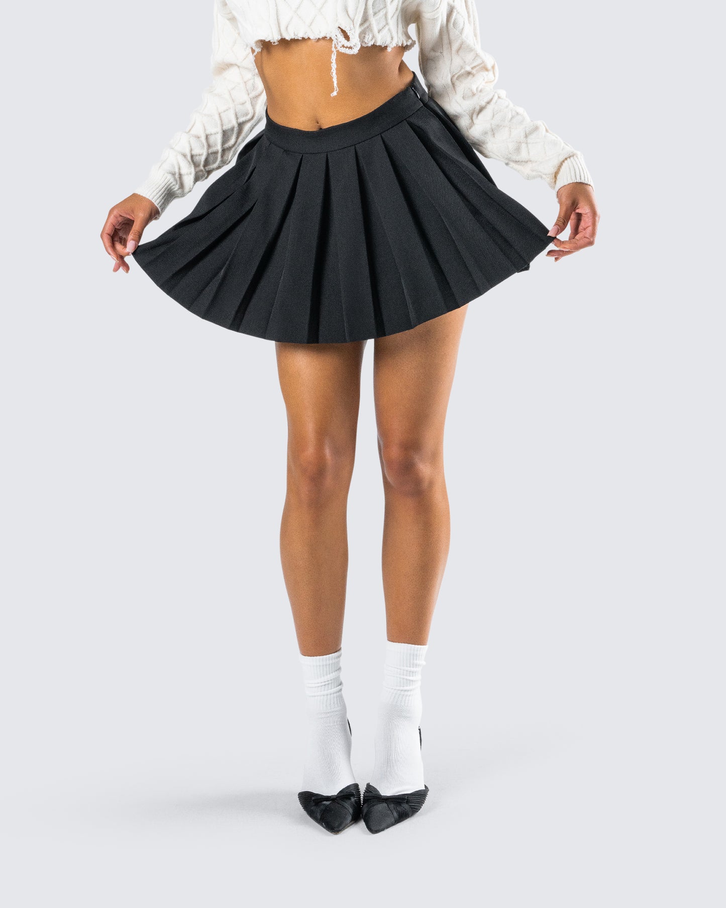 Supriya Black Pleated Mini Skirt