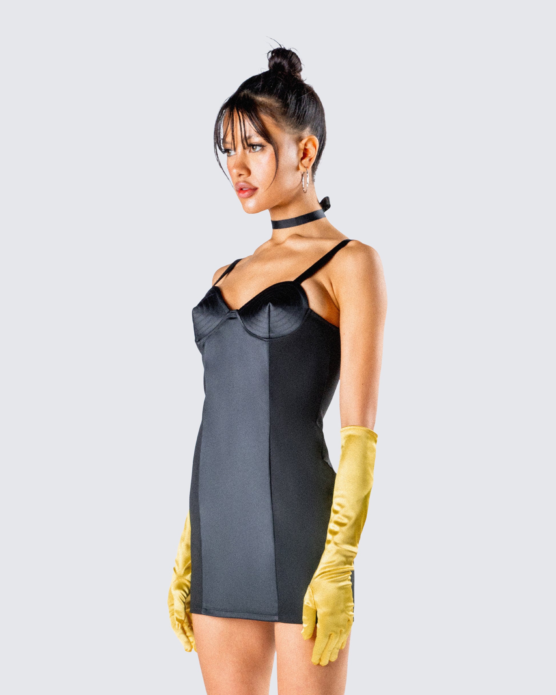 Yellow Satin Opera Gloves - Long Evening Gloves FINESSE Yellow Satin Opera Gloves - Long Evening Gloves FINESSE