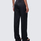 Suzanna Black Satin Wide Leg Trouser