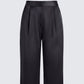 Suzanna Black Satin Wide Leg Trouser