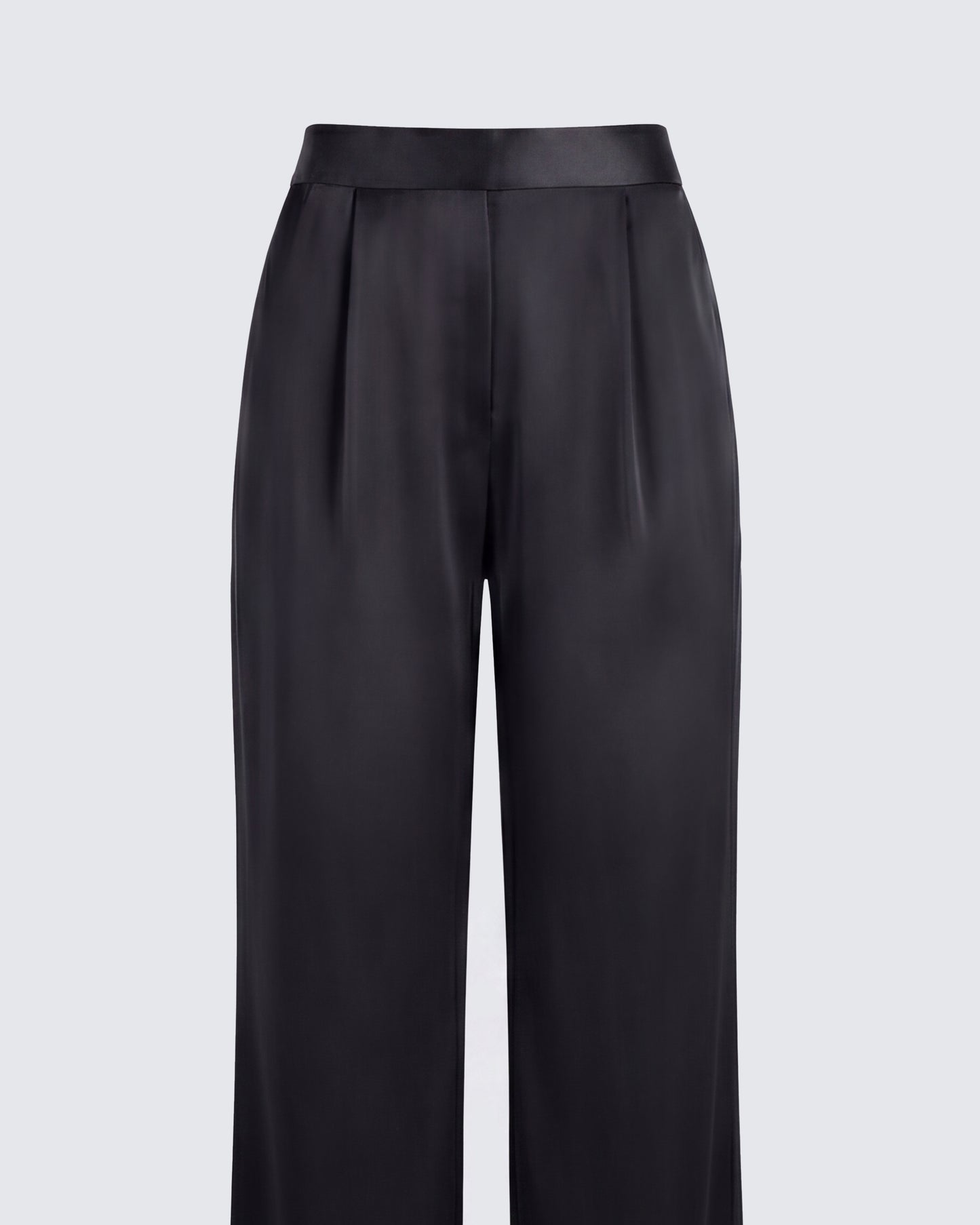 Suzanna Black Satin Wide Leg Trouser