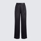 Suzanna Black Satin Wide Leg Trouser product front