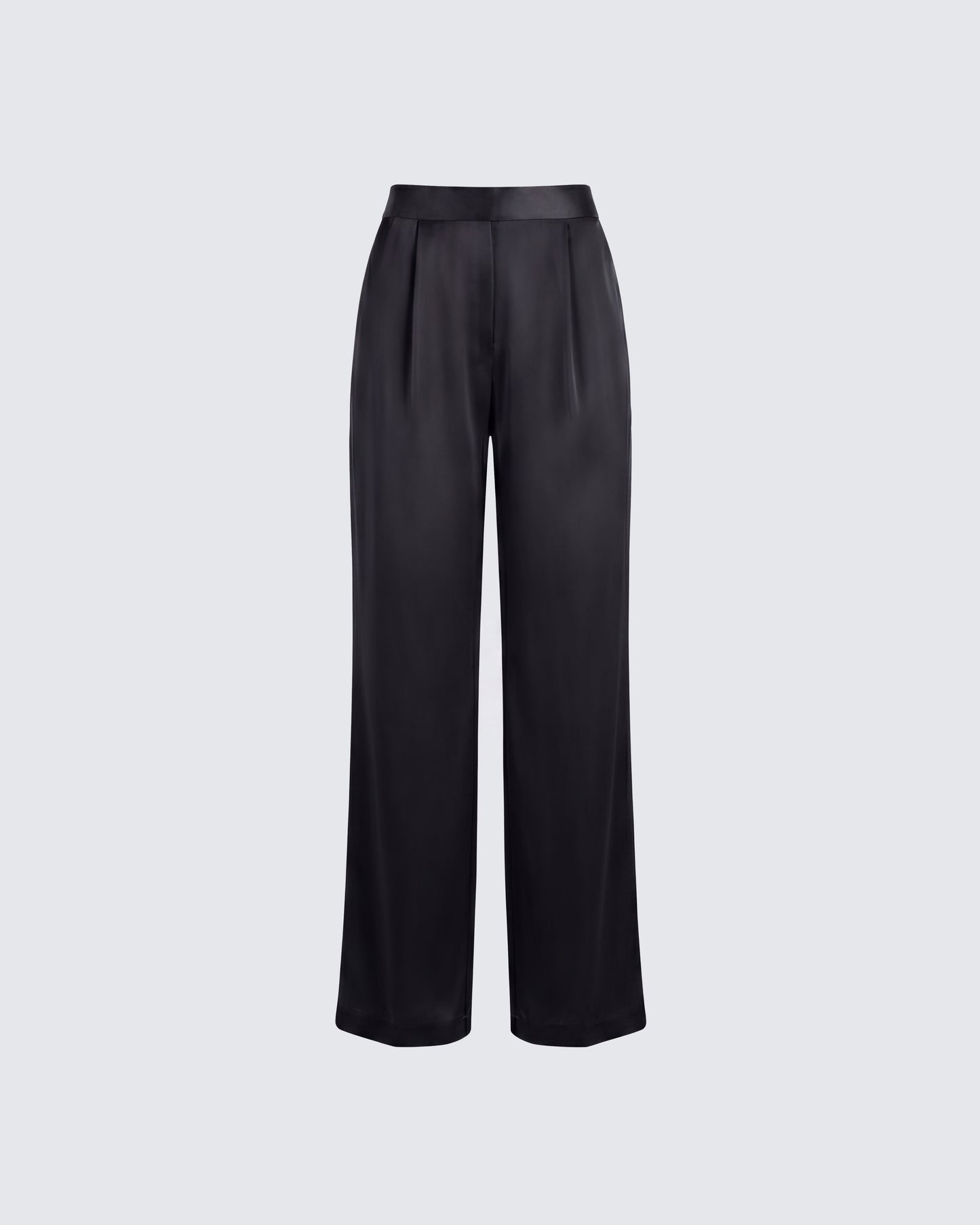 Suzanna Black Satin Wide Leg Trouser product front