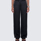 Suzanna Black Satin Wide Leg Trouser model front