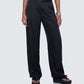 Suzanna Black Satin Wide Leg Trouser
