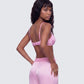 Suzanna Pink Satin Gathered Bra Top