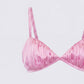 Suzanna Pink Satin Gathered Bra Top