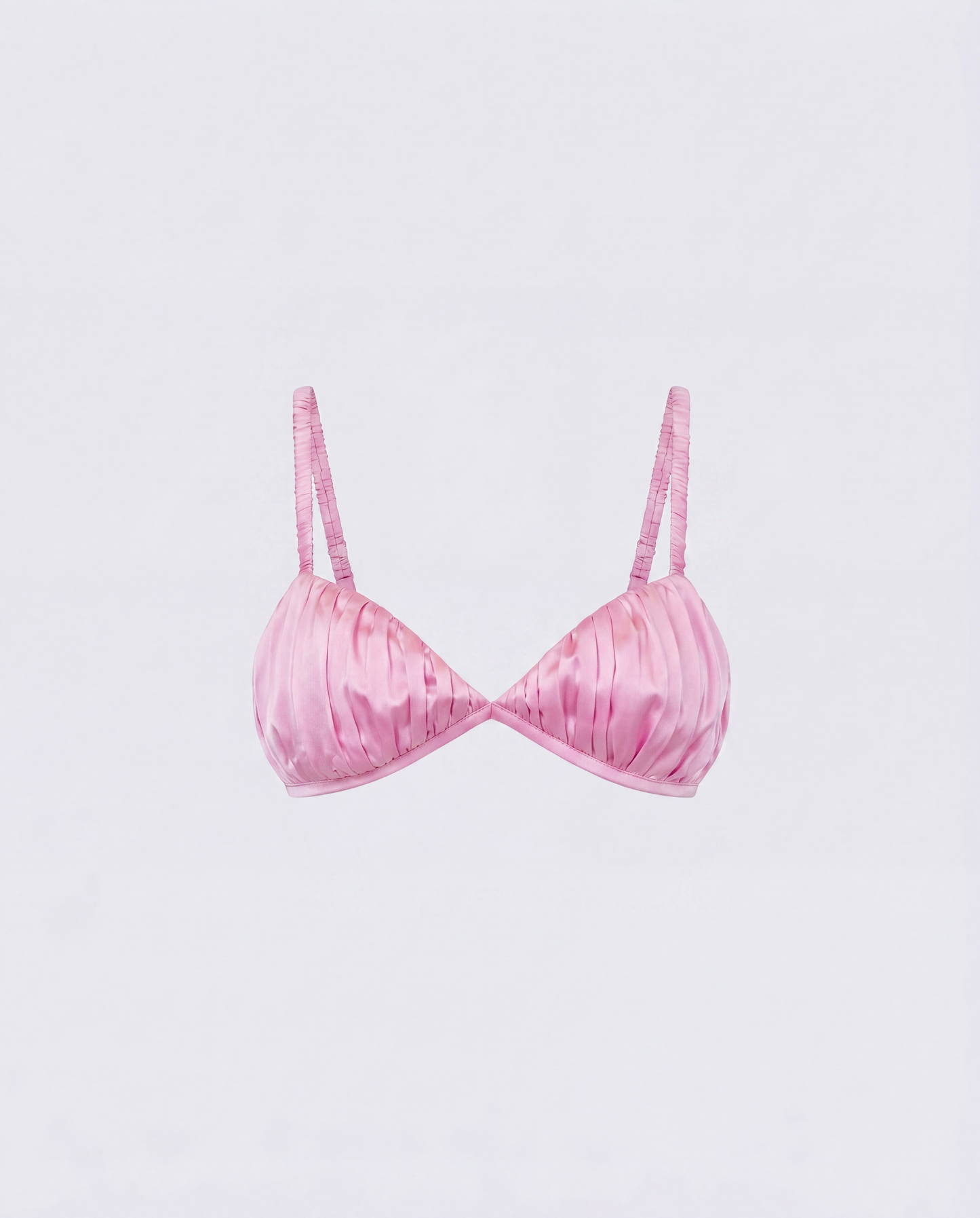 Suzanna Pink Satin Gathered Bra Top product front