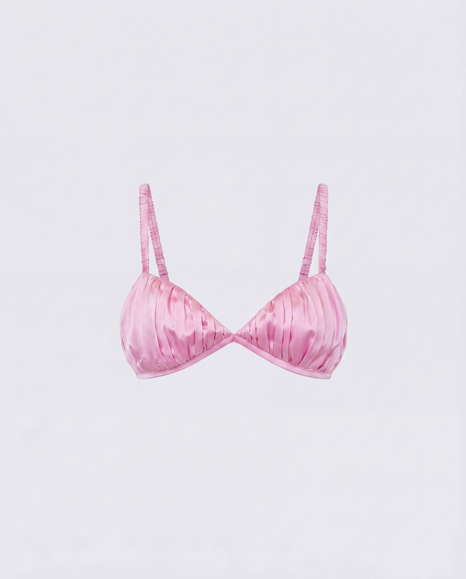 Suzanna Pink Satin Gathered Bra Top product front