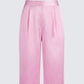 Suzanna Pink Satin Wide Leg Trouser