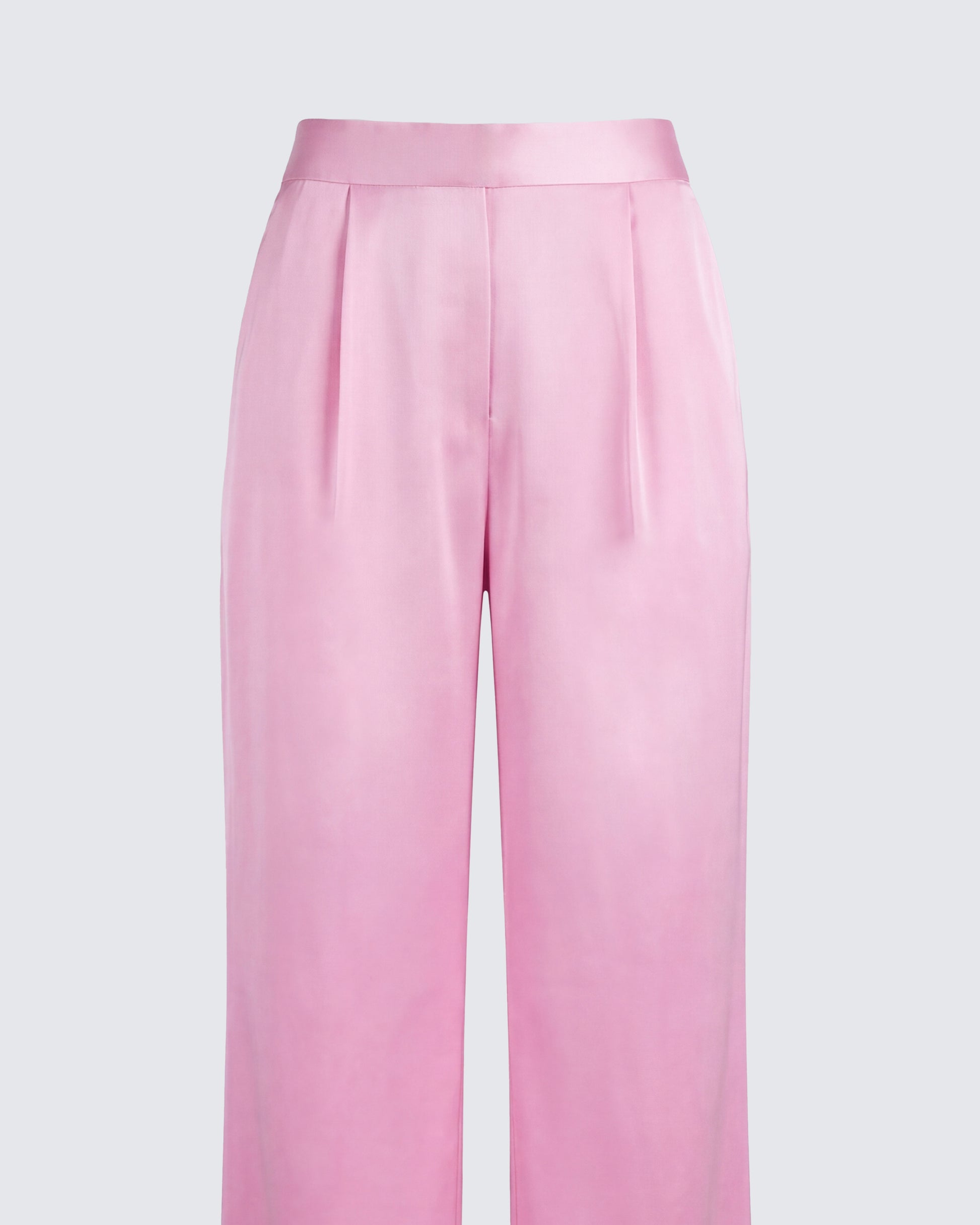 pink satin dress pants PJ Harlow Mo Satin Pant
