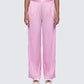Suzanna Pink Satin Wide Leg Trouser model front
