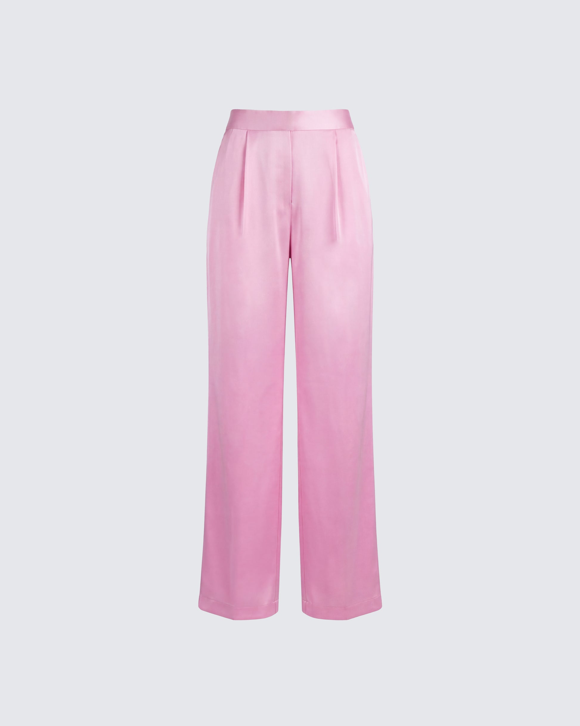 Suzanna Pink Satin Wide Leg Trouser product front