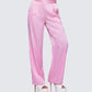 Suzanna Pink Satin Wide Leg Trouser