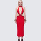 Sydney Multi Red Binding Cutout Maxi Dress model front